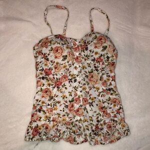 Floral Corset Tank Top